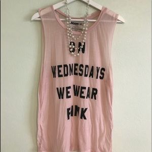Mean Girls Light Pink Sheer Tank Top
